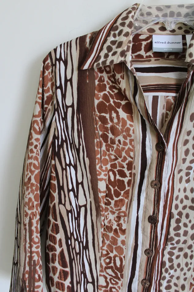 Earrings Alfred Dunner Alfred Dunner Animal Print Blouse 6 Petite