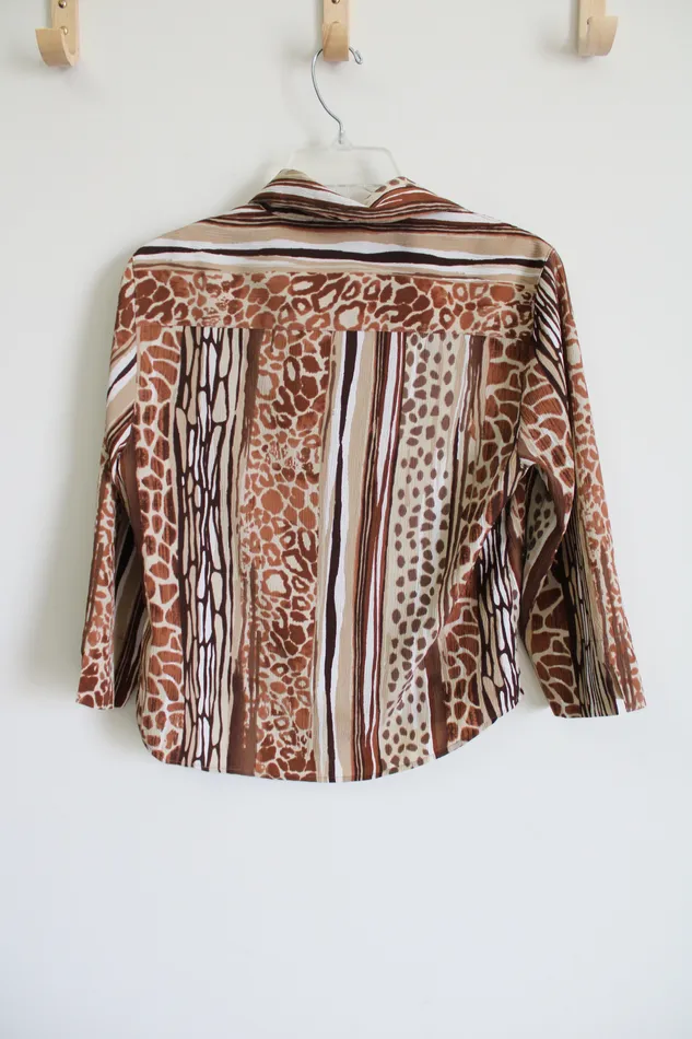 Earrings Alfred Dunner Alfred Dunner Animal Print Blouse 6 Petite