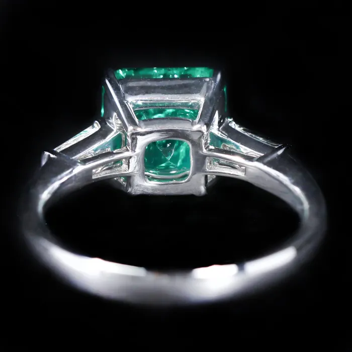 Rings 18K White Gold AGL 274 Carat Emerald and Diamond Ring BB Diamonds