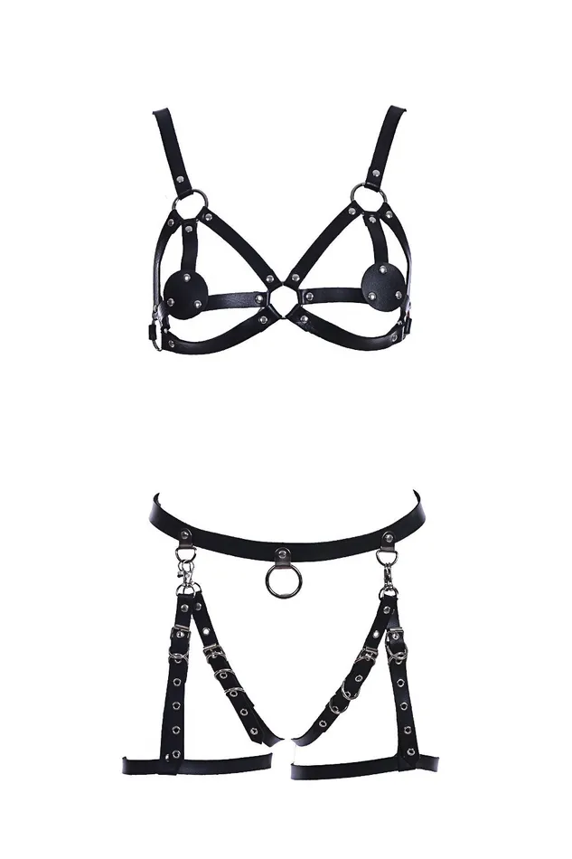 Goth Barbie Vegan Leather Harness Set THE LUMi SHOP Earrings