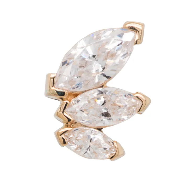 Necklaces French Kiss Standard Threaded End in Gold with White CZs Body Vision BVLA