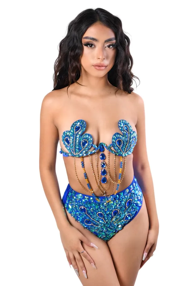 THE LUMI SHOP Indigo Peacock Carnival Bottoms Earrings THE LUMI SHOP Indigo Peacock Carnival Bottoms Earrings