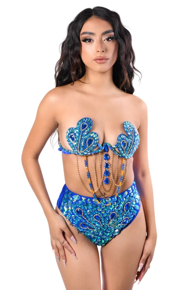 THE LUMI SHOP Indigo Peacock Carnival Bottoms Earrings THE LUMI SHOP Indigo Peacock Carnival Bottoms Earrings