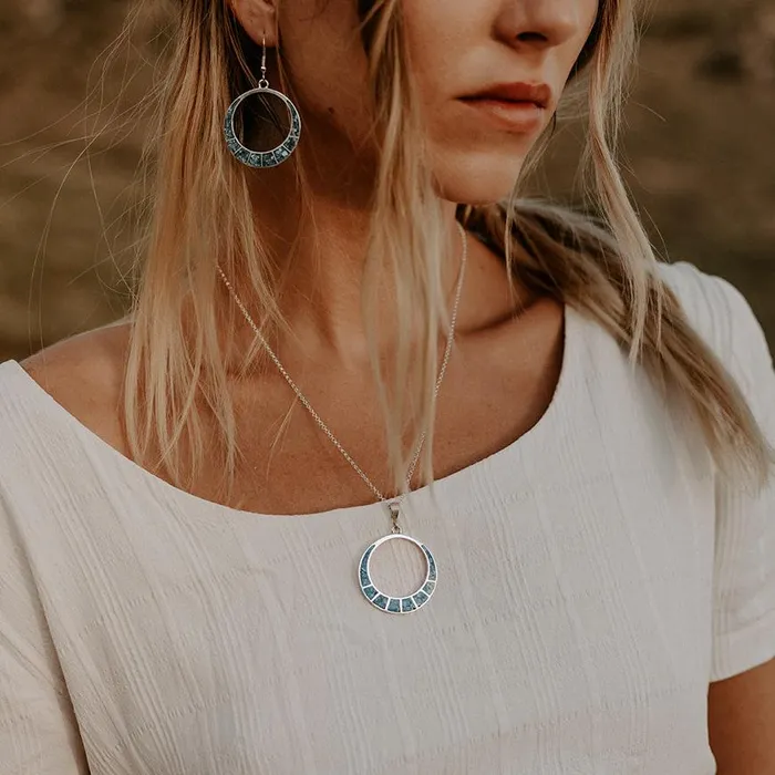 Turquoise Skies Necklaces Radiante Solar Eclipse Turquoise Pendant