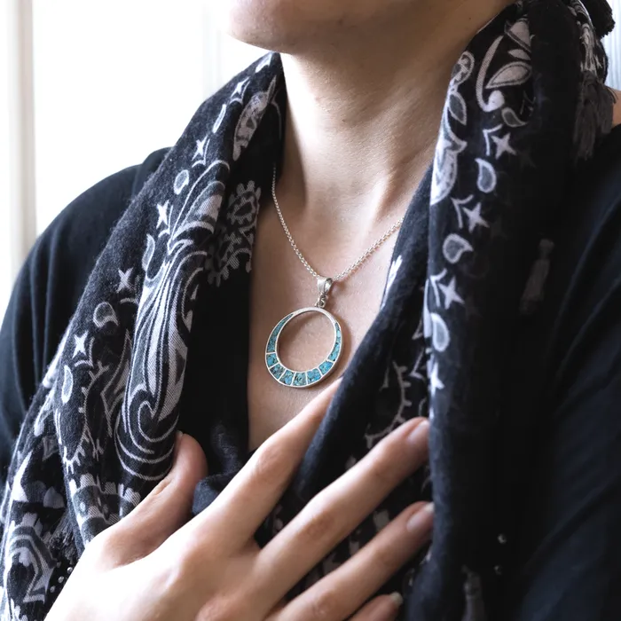 Turquoise Skies Necklaces Radiante Solar Eclipse Turquoise Pendant
