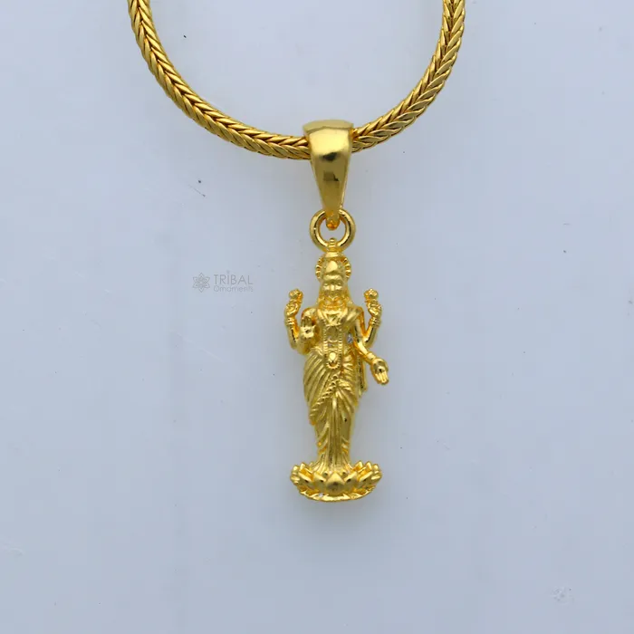 925 sterling silver gold polished Lord Maha Dhan Lakshmi maa divine pendant nsp911 TRIBAL ORNAMENTS Necklaces 925 sterling silver gold polished Lord Maha Dhan Lakshmi maa divine pendant nsp911 TRIBAL ORNAMENTS Necklaces