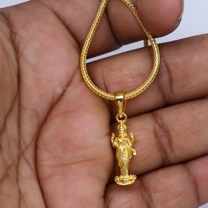 925 sterling silver gold polished Lord Maha Dhan Lakshmi maa divine pendant nsp911 TRIBAL ORNAMENTS Necklaces 925 sterling silver gold polished Lord Maha Dhan Lakshmi maa divine pendant nsp911 TRIBAL ORNAMENTS Necklaces