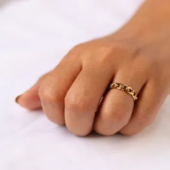 Rings 18K GoldFilled Dainty Cuban Link Ring Jewelvers Rings 18K GoldFilled Dainty Cuban Link Ring Jewelvers