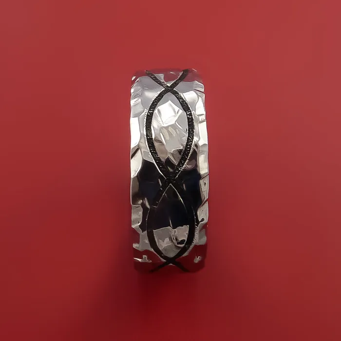 Titanium Ring with Infinity Milled Celtic Design and Cerakote Inlays Custom Made Band Lashbrook Rings Titanium Ring with Infinity Milled Celtic Design and Cerakote Inlays Custom Made Band Lashbrook Rings