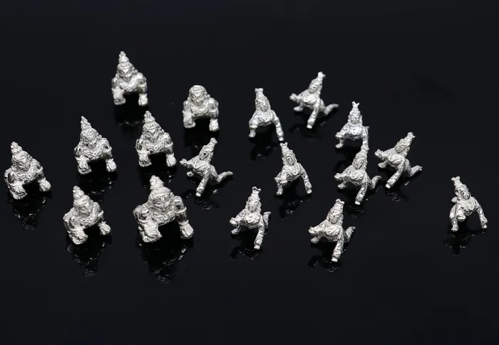 TRIBAL ORNAMENTS Necklaces Solid silver handmade Ladoo Gopal little krishna Ladu Gopal Crawling Krishna small statue sculpture home temple puja articles su370